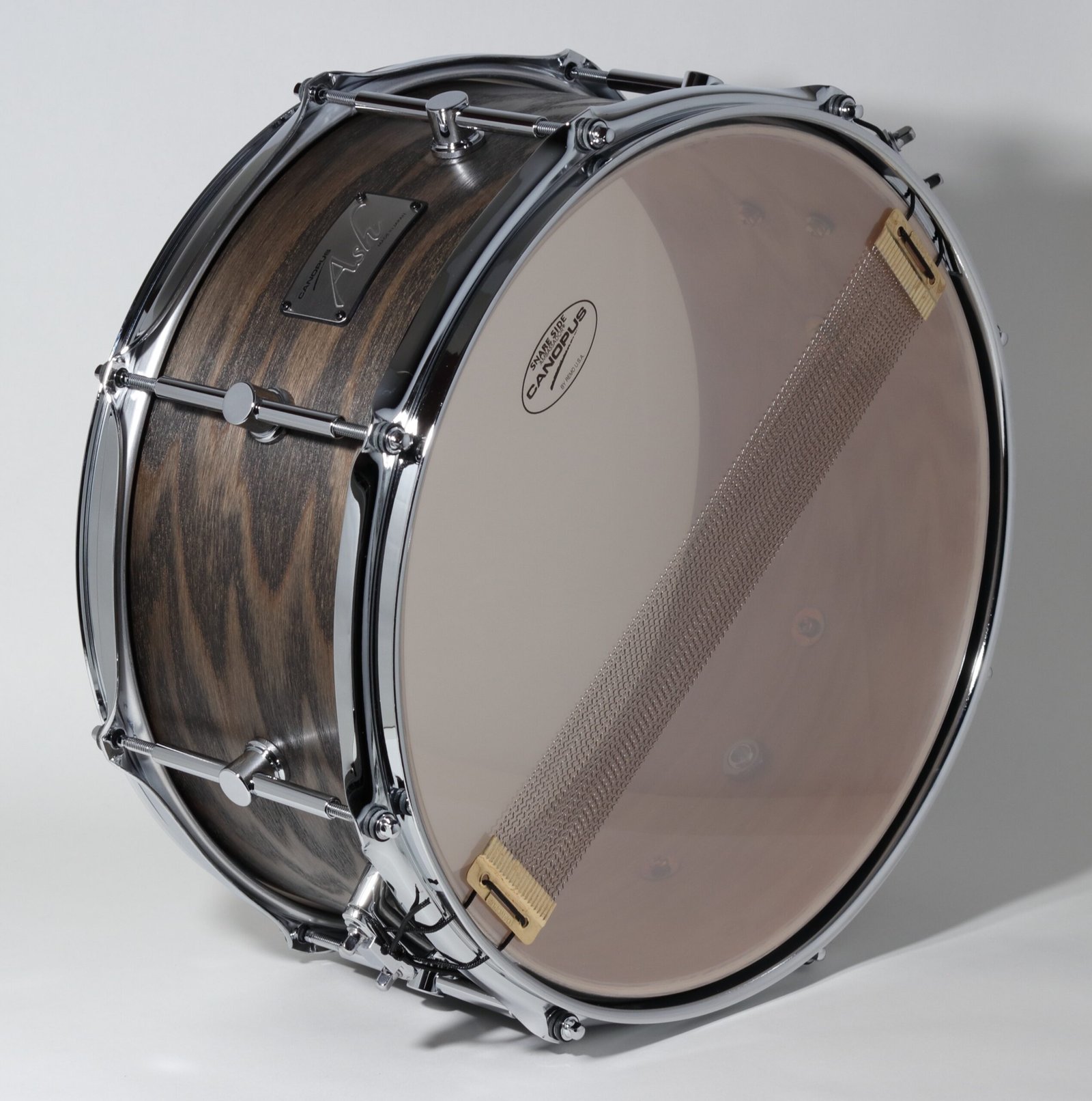 Canopus Ash 7ply Snare Drum 14x6.5 Blackish Oil - Image 5