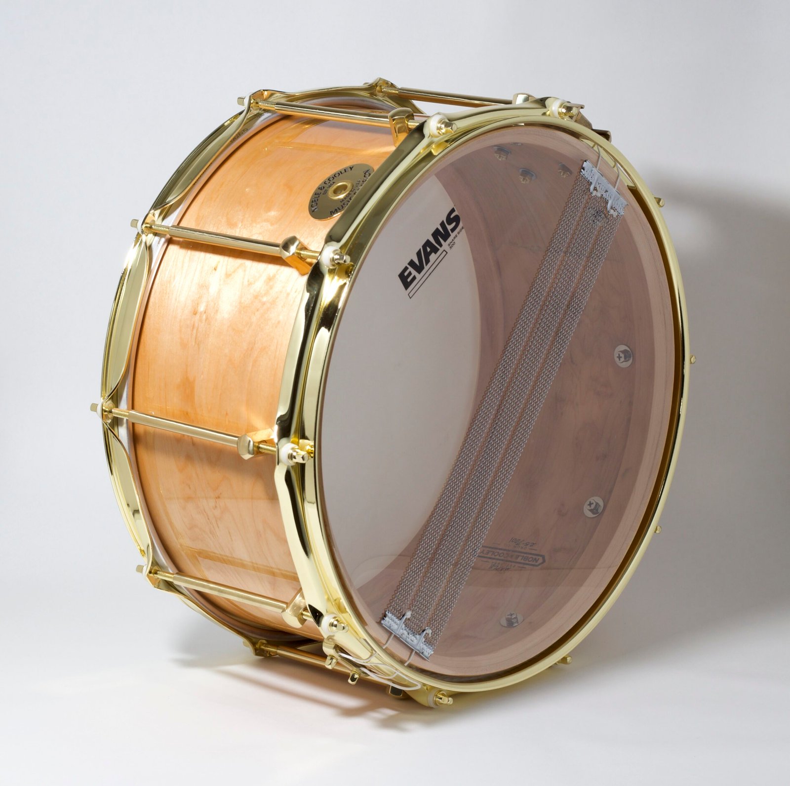 Noble & Cooley Solid Shell Classic Maple Snare Drum 14x7  Natural High Gloss - Image 4